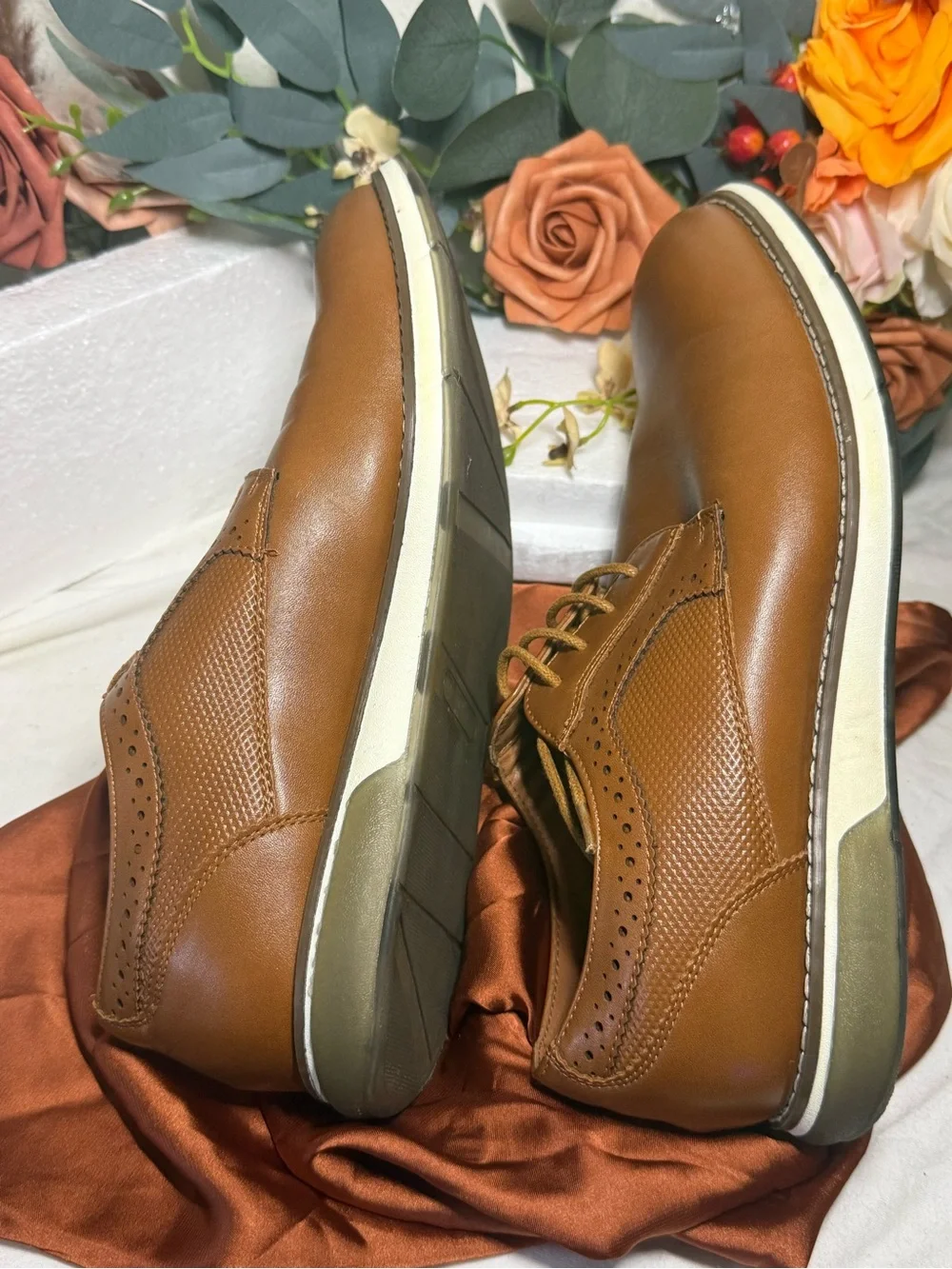 Men's Classic Brown Leather Derby Shoes
